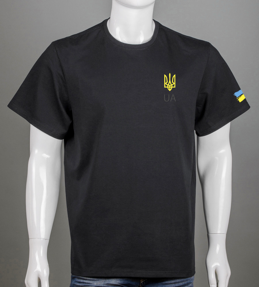 Футболка батал Тризуб UA Чорний 2306б, 5XL (1шт), фото 1