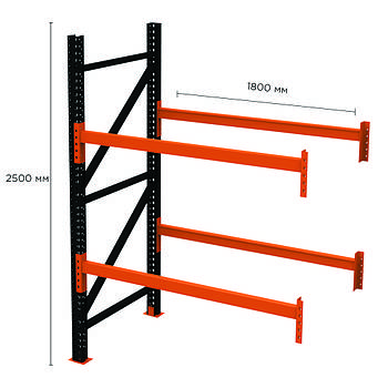 Палетний стелаж PR-Heavy (2500x1800x1100-1-2)