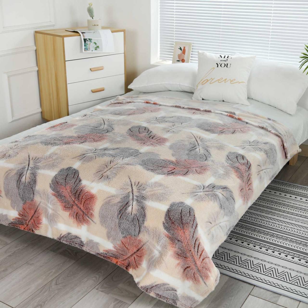 Плед полуторний флісовий стрижений "Пір'ячко" | Є інші розміри, фото 1