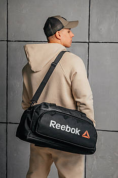 Дорожня спортивна сумка Reebok чорна чоловіча для спорту залу, тренувань, подорожей