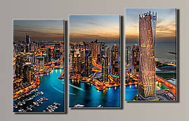 Модульна картина на полотні з 3-х частин "Дубай"