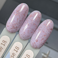 База GeliX ніжно-рожева з рожевою та срібною  поталлю 18