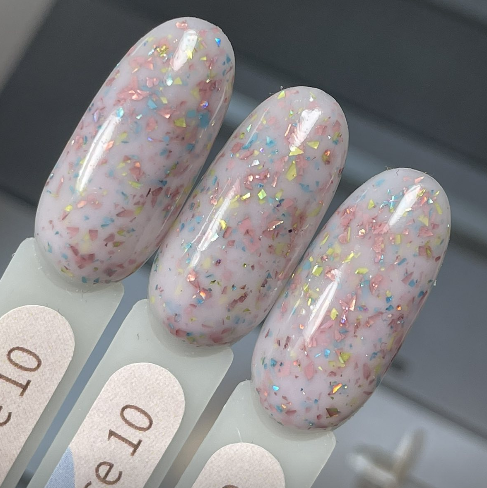 База GeliX ніжно-рожева з різнокольоровою поталлю 10, фото 1