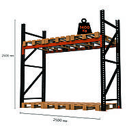 Палетний стелаж PR-Heavy (2500x2500x1100-2-1), фото 2
