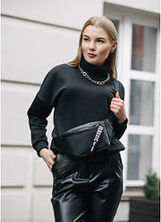 Сумка на пояс бананка Sambag Tirso MSH чорна зі стрічкою