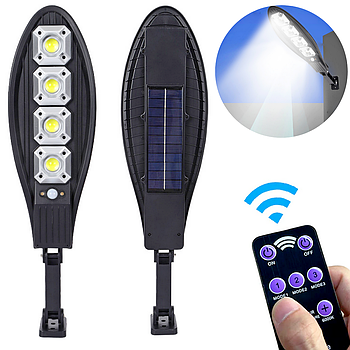 Вуличний прожектор-ліхтар на сонячній батареї, 4 COB, LL-004 / Світильник з датчиком руху та пультом