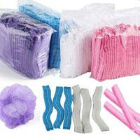 Шапочка спанбонд (гармошка), блакитні 100шт/уп