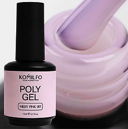 Komilfo PolyGel №001 Milky Pink 15мл