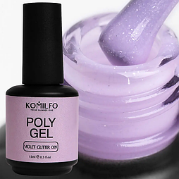 Komilfo PolyGel №009 Violet Glitter 15мл