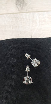 Сережки-цвяшки пуссети діаметр 5 мм 1 пара Сріблясті (KG-5984)