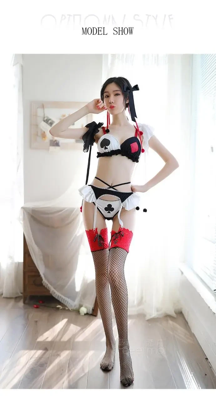 Чорні жіночі панчохи сіткою з широким червоним мереживом на зав'язках, фото 1