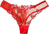 Білі сексуальні прозорі трусики з вишивкою, фото 5
