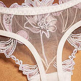 Рожеві сексуальні прозорі трусики з вишивкою, фото 7