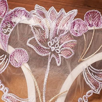 Рожеві сексуальні прозорі трусики з вишивкою, фото 1