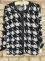 1, Дуже Ошатний трикотажний піджак кардиган чорно-сірого кольору з люрексом August Silk Оригінал Розмір L