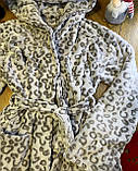 Жіночий махровий халат короткий з капюшоном, фото 5