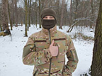 Военная кофта на молнии из флиса с накладками под шевроны размера 50 цвета мультикам 2743