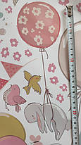 Наклейка на стіну, наклейка в дитячу, наклейки на шафу 55*100см "Зайченята на повітряних кульках" (лист 50*70см, фото 2
