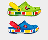 Crocs crocband kids LEGO Clog C6/7, зелені, сині, дитячі (розмір 24, 14.5 – 15.1 см) на 2-2,5 років