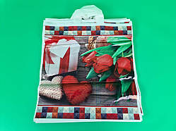 Пакет поліетиленовий з петлевою ручкою розмір 40х42 "Тюльпан Серце" Комсерв 25 шт/уп.