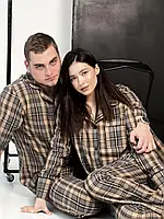 Чоловіча піжама BO.Brand фланель в коричневому кольорі