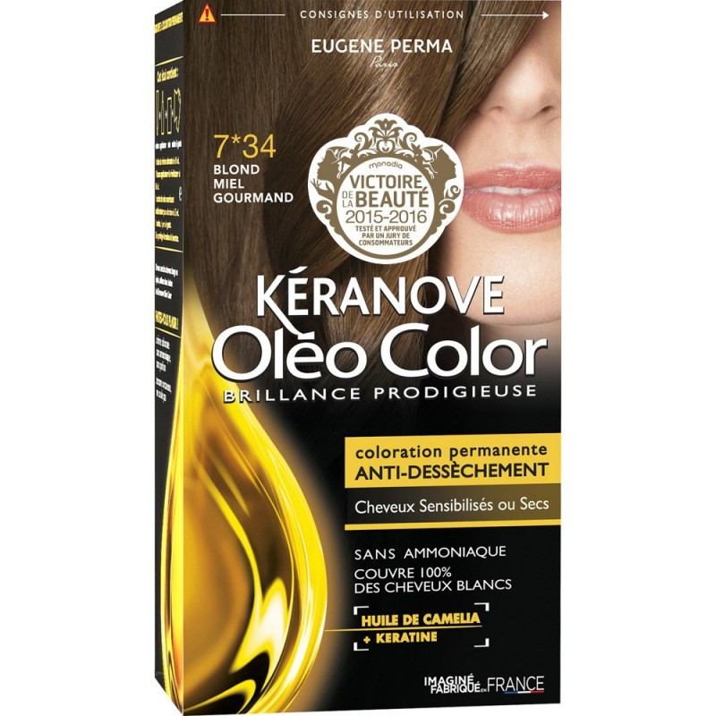 Стійка Фарба без Аміаку №7*34 Блондин Золотистий Eugene Рerma Oleo Color, 7*3 Блондин Золотистий