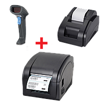 Акционный набор: Принтер чеков XP-58II + Беспроводной сканер Syble-5055R + Принтер этикеток Xprinter XP-360b