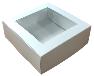 Коробка 17*17*9 см з вікном біла
