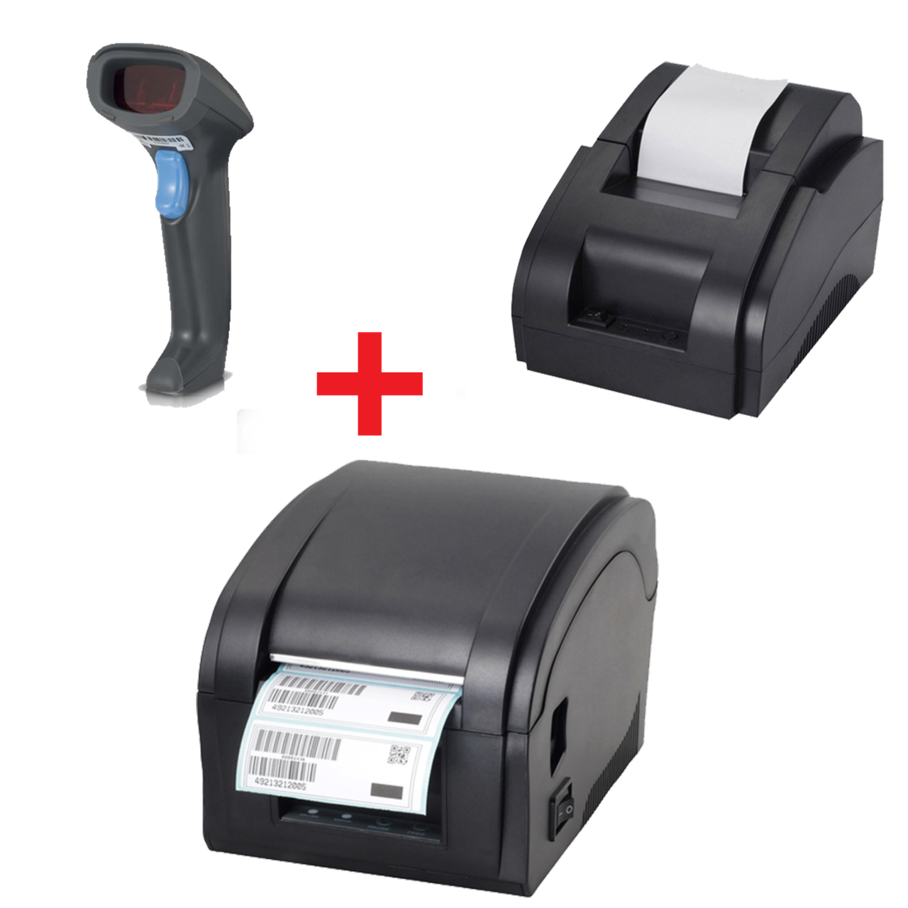 ✅ Акційний набір: Принтер чеків XP-58II + Бездротовий сканер Syble-5055R + Принтер етикеток Xprinter XP-360b