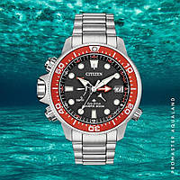 Дайверские 200м часы Citizen Promaster Aqualand BN2039-59E. Солнечная батарея, шкала глубины, сигнал всплытия