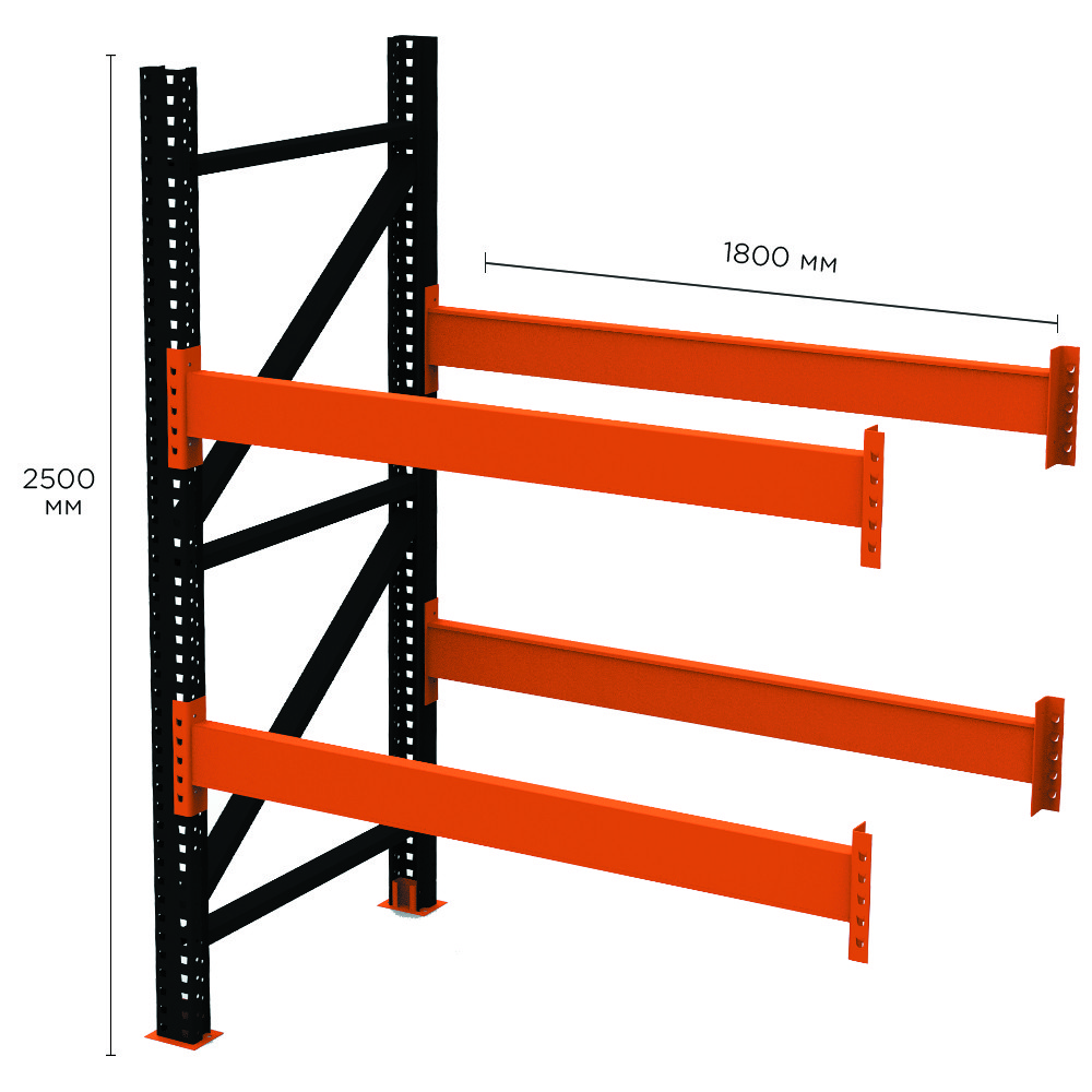 Палетний стелаж PR-Super Heavy (2500x1800x1100-1-2), фото 1