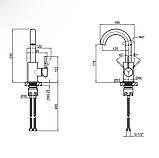 Змішувач для умивальника HAIBA (Німеччина) Змішувач з нержавійки кран на раковину нержавіюча сталь, фото 3