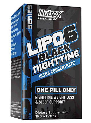 Жироспалювач Nutrex Lipo 6 Black NightTime Ultra Concentrate 30 caps, фото 1
