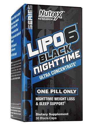 Жироспалювач Nutrex Lipo 6 Black NightTime Ultra Concentrate 30 caps, фото 2