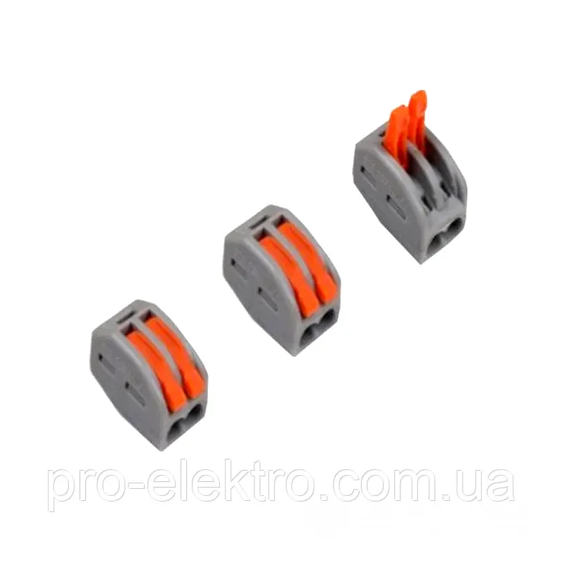 WAGO Коннектор на 2 контакта Сірий (100шт), фото 1
