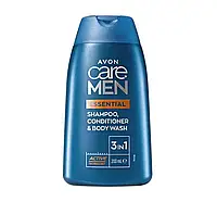 AVON CARE MEN ESSENTIAL ШАМПУНЬ, КОНДИЦІОНЕР І ГЕЛЬ ДЛЯ ДУШУ ДЛЯ ЧОЛОВІКІВ 3В1 200МЛ