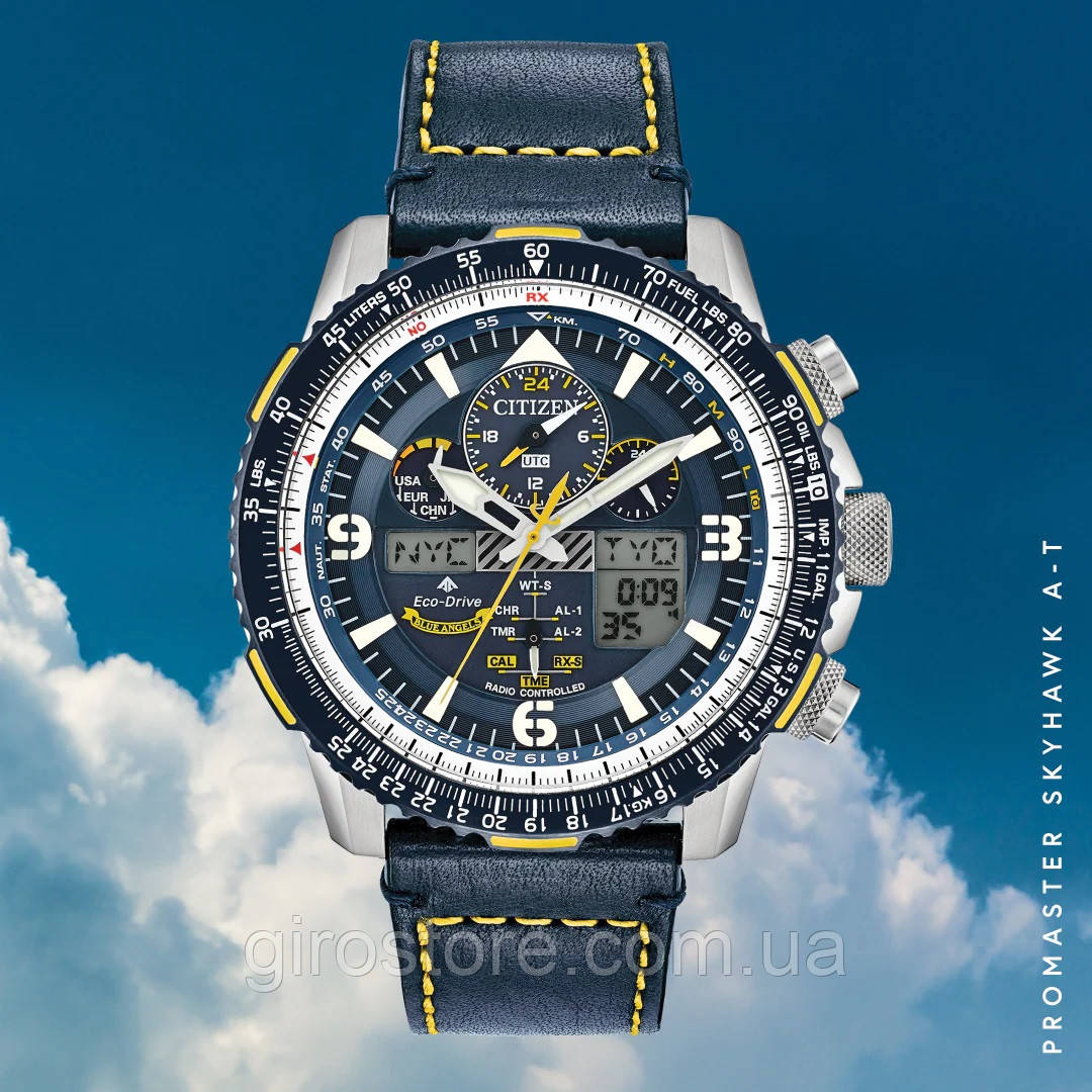 Японський чоловічий годинник Citizen Eco-Drive PROMASTER NIGHTHAWK BLUE ANGELS BJ7006-56L, сонячна батарея