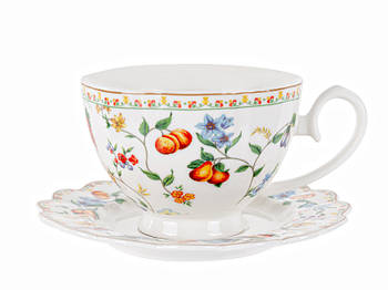 Чашка з блюдцем Лаванда подарункова, порцелянова 165-360