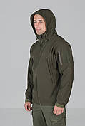Тактична демісезонна куртка SoftShell водонепроникна в кольорі олива для ЗСУ/НГУ