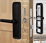 Розумний дверний біометричний замок SEVEN LOCK SL-7767BF black, фото 5