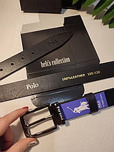 Чоловічий шкіряний ремінь Polo Ralph Lauren 35мм., чорний 930883
