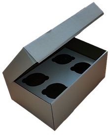 Коробка на 4 капкейка біла (посил)