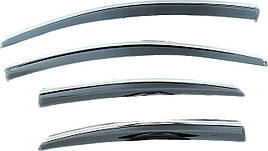 Дефлекторы окон Нержавейка Hyundai SONATA LF 2015+ димчасті TAN