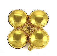 Фольгированные шары 4-листник золотой подставка под фигуры 40х40 см