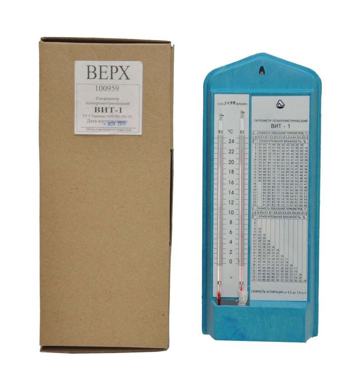 Гігрометр психрометричний ВІТ-1 (для вимірювання відносної вологості повітря і температури )