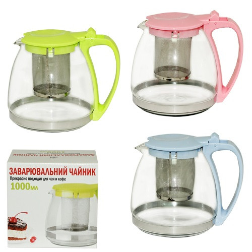 Чайник для заварювання скляний 1000 мл., фото 1