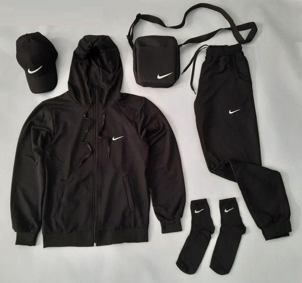 Чоловічий спортивний костюм Nike чорний весняний осінній Найк Мессенджер + Кепка + шкарпетки в подарунок