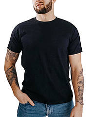 Чоловіча однотонна футболка чорна НОРМА N110-1 вир-во Туреччина.