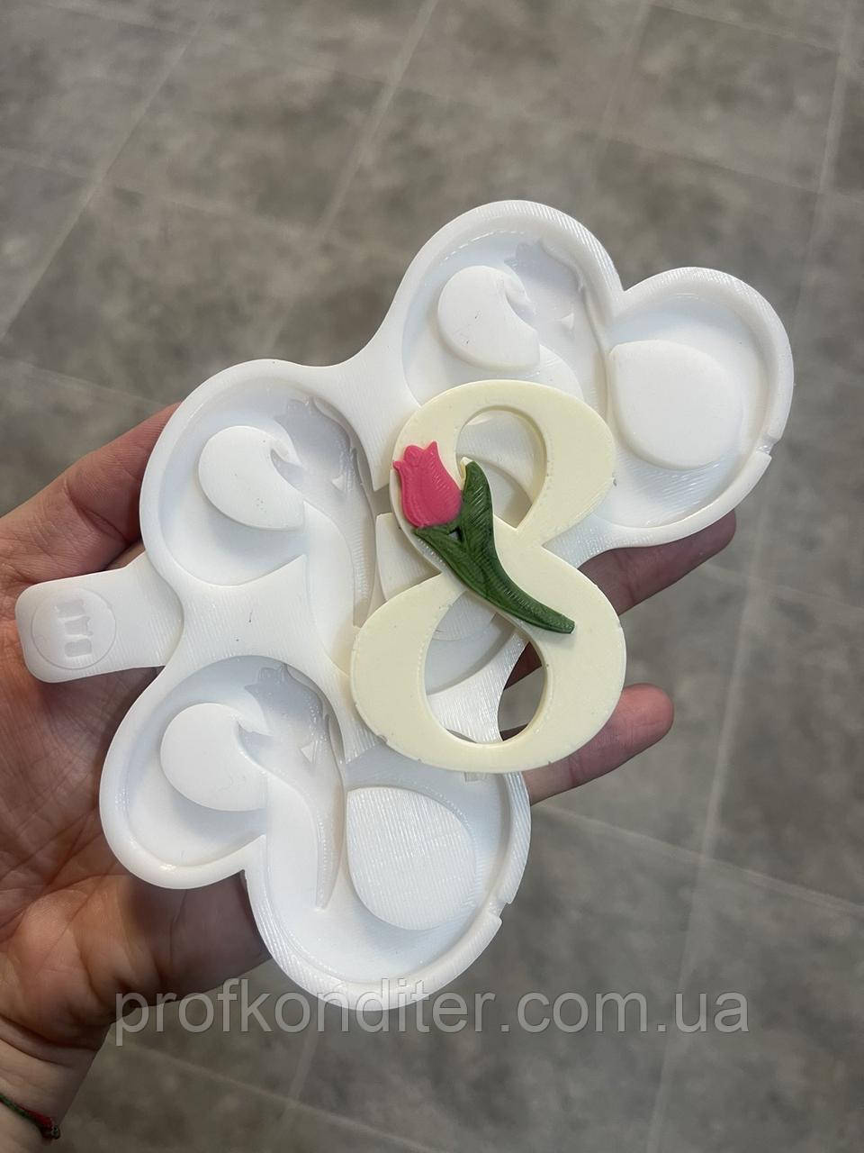 ЕКСКЛЮЗИВ! Силіконовий Молд для шоколаду, карамелi "8-ка з тюльпаном", фото 1