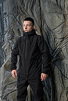 Куртка чоловіча тактична SoftShell весняна осіння чорна Вітровка демісезонна Софт Шелл